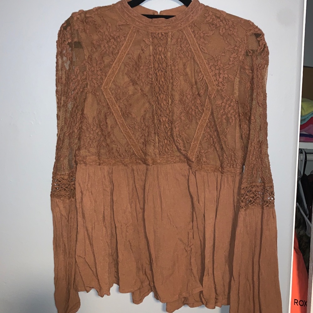 American Eagle cocoa brown blouse